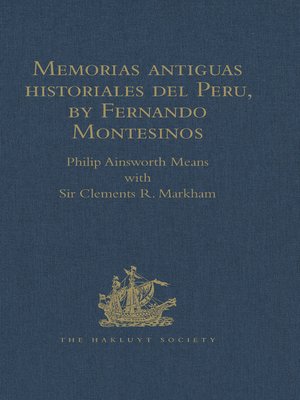 cover image of Memorias antiguas historiales del Peru, by Fernando Montesinos
